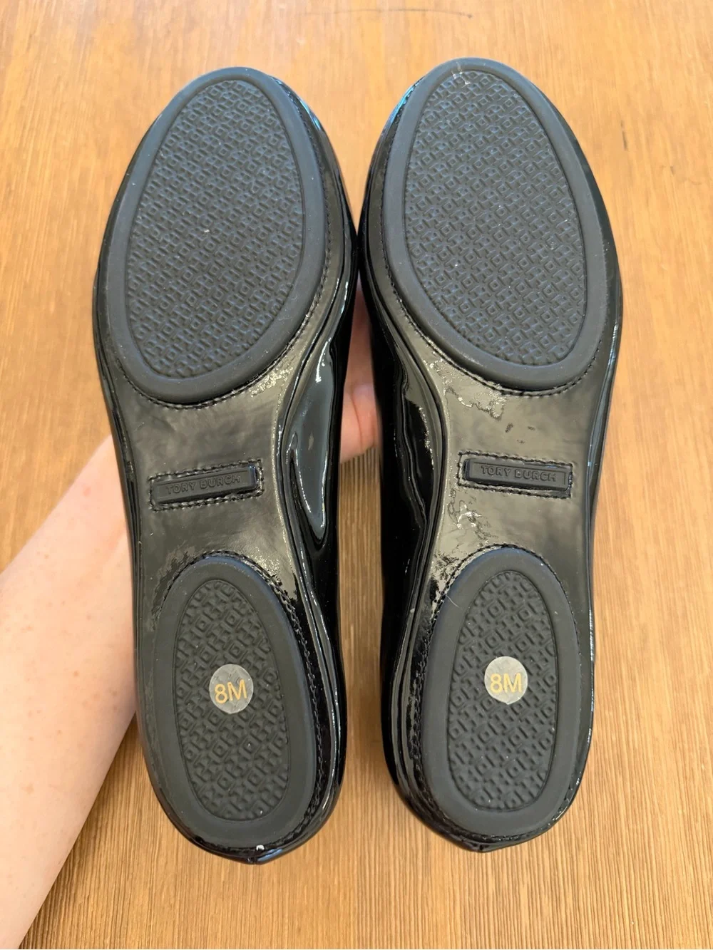 Tory Burch Black Patent Logo Ballet Flats
